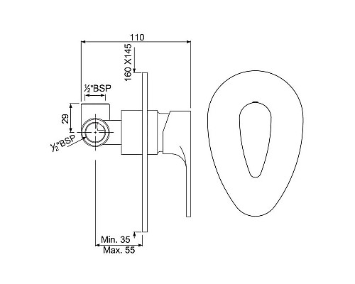 Купить Cмеситель для душа Jaquar Vignette Prime VGP-CHR-81227 в магазине сантехники Santeh-Crystal.ru