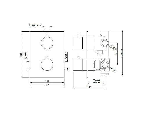 Купить Термостат для ванны Jaquar Florentine FLR-CHR-5693 в магазине сантехники Santeh-Crystal.ru