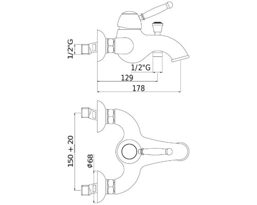 Заказать Смеситель для ванны Paffoni Giorgia GI022CR в магазине сантехники Santeh-Crystal.ru