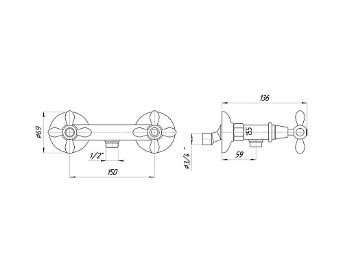 Купить Смеситель для душа Migliore Princeton Plus ML.PRP-8046.CRDO в магазине сантехники Santeh-Crystal.ru