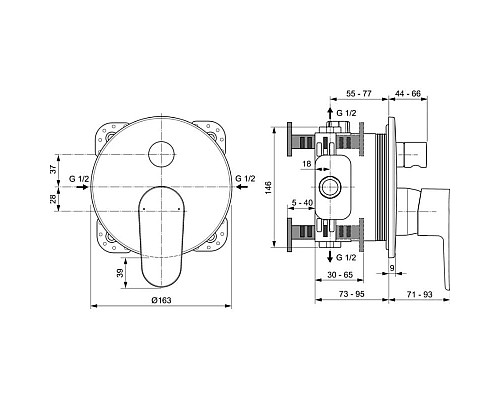 Купить Смеситель для ванны Ideal Standard Cerafine O A7350AA в магазине сантехники Santeh-Crystal.ru