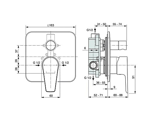 Приобрести Смеситель для ванны Ideal Standard Cerafine D A7189U8 в магазине сантехники Santeh-Crystal.ru