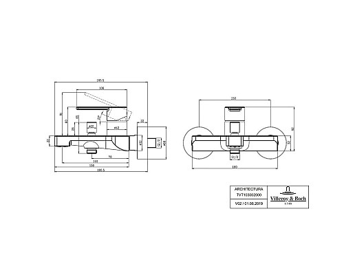 Заказать Смеситель для ванны Villeroy & Boch Architectura TVT10300200061 в магазине сантехники Santeh-Crystal.ru