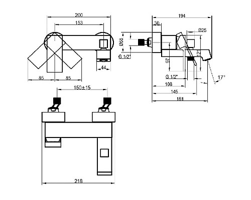 Приобрести Смеситель для ванны Villeroy & Boch Classic TVT10150100061 в магазине сантехники Santeh-Crystal.ru