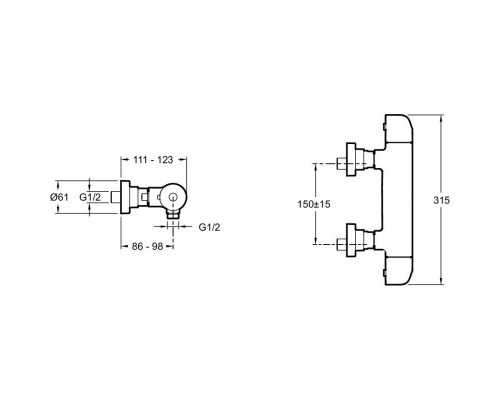 Заказать Термостат для душа Jacob Delafon Gabin E78128-CP в магазине сантехники Santeh-Crystal.ru