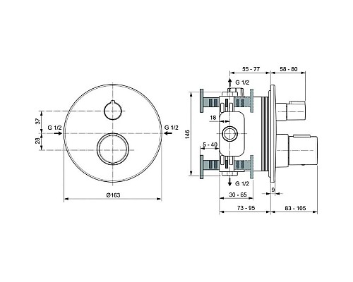 Заказать Термостат для душа Ideal Standard Ceratherm T100 A5813XG в магазине сантехники Santeh-Crystal.ru