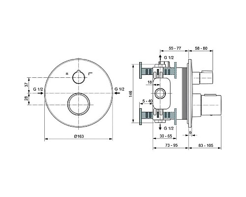 Заказать Термостат для ванны Ideal Standard Ceratherm T100 A5814XG в магазине сантехники Santeh-Crystal.ru