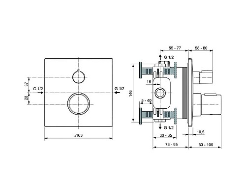 Приобрести Термостат для душа Ideal Standard Ceratherm C100 A6956XG в магазине сантехники Santeh-Crystal.ru