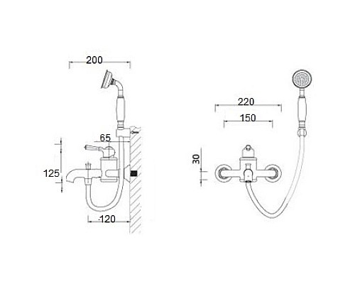 Приобрести Смеситель для ванны Bronze De Luxe Perse TB9055-OR в магазине сантехники Santeh-Crystal.ru