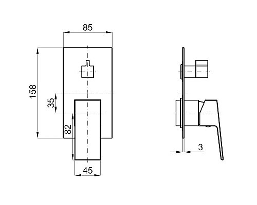 Заказать Смеситель для ванны Noken Square N186490047 в магазине сантехники Santeh-Crystal.ru