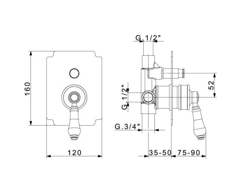 Заказать Встраиваемый смеситель для ванны Migliore Ermitage ML.ERM-7072.BI.CR в магазине сантехники Santeh-Crystal.ru