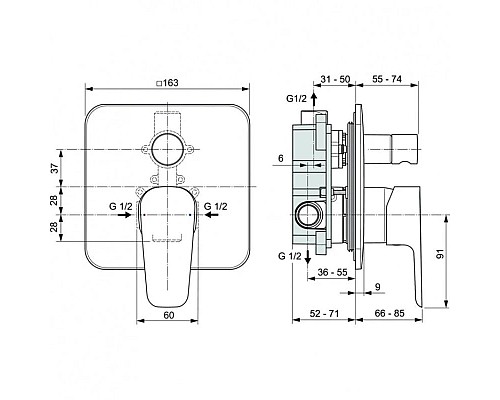 Купить Смеситель для ванны Ideal Standard Cerafine D A7189AA в магазине сантехники Santeh-Crystal.ru