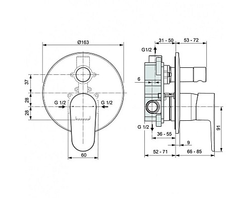 Заказать Смеситель для ванны Ideal Standard Cerafine O A7193AA в магазине сантехники Santeh-Crystal.ru