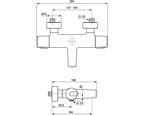 Купить Термостат для ванны Ideal Standard Ceratherm 100 A4624AA в магазине сантехники Santeh-Crystal.ru