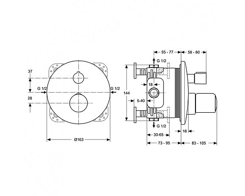 Приобрести Термостат для душа Ideal Standard Melange A4891AA в магазине сантехники Santeh-Crystal.ru