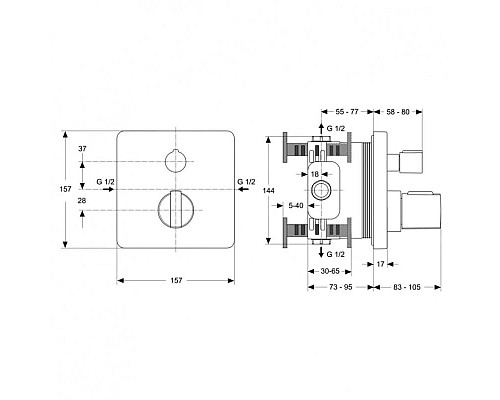 Купить Термостат для ванны Ideal Standard Ceratherm 200 A5620AA в магазине сантехники Santeh-Crystal.ru