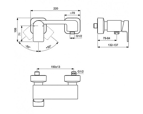 Заказать Смеситель для душа Ideal Standard Edge A7120AA в магазине сантехники Santeh-Crystal.ru