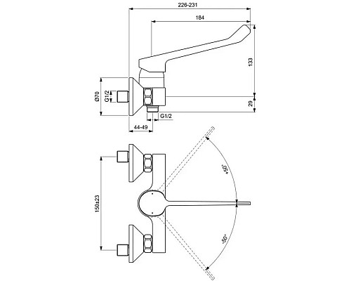 Купить Смеситель для душа Ideal Standard Base B5119AA в магазине сантехники Santeh-Crystal.ru