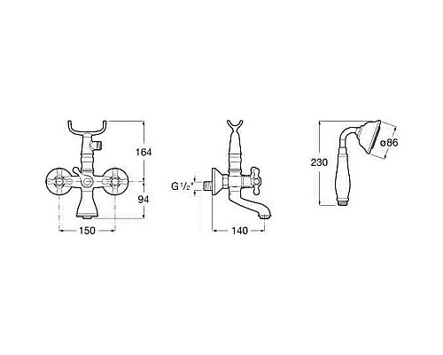 Купить Смеситель для ванны Roca Carmen 5A014BC00 в магазине сантехники Santeh-Crystal.ru