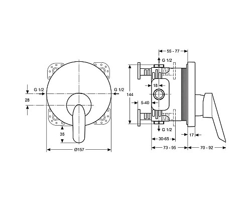 Купить Смеситель для душа Ideal Standard Ceraplus B8653AA в магазине сантехники Santeh-Crystal.ru