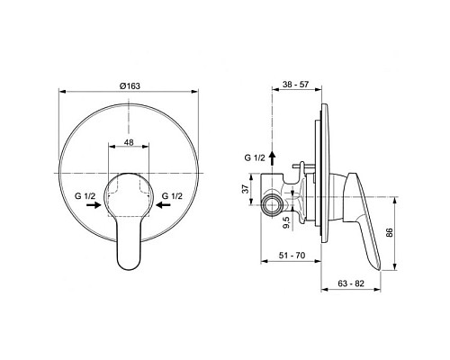 Заказать Смеситель для душа Ideal Standard Dot 2.0 A7164AA в магазине сантехники Santeh-Crystal.ru