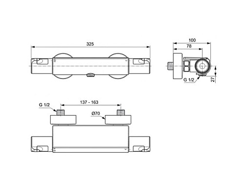 Приобрести Термостат для душа Ideal Standard Ceratherm T50 A7695AA в магазине сантехники Santeh-Crystal.ru