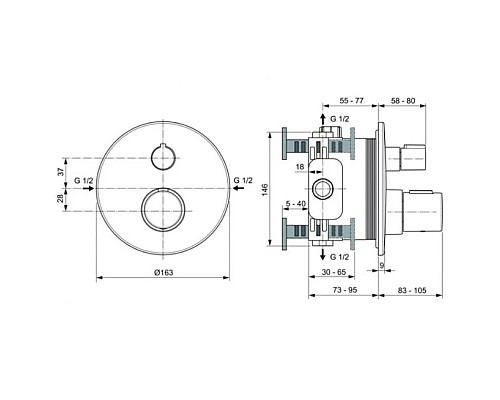 Купить Термостат для душа Ideal Standard Ceratherm T100 A5813AA в магазине сантехники Santeh-Crystal.ru