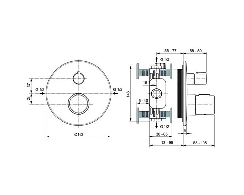 Купить Термостат для душа Ideal Standard Ceratherm T100 A5813A5 в магазине сантехники Santeh-Crystal.ru