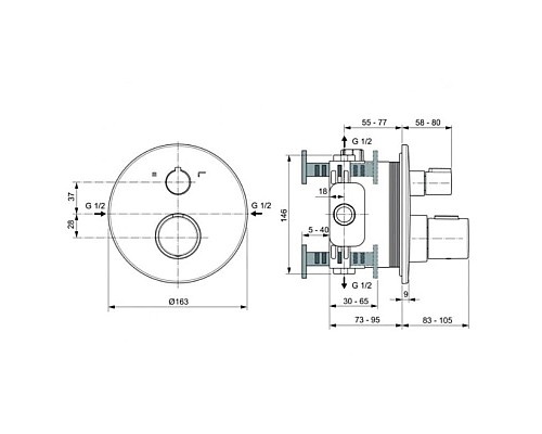 Заказать Термостат для ванны Ideal Standard Ceratherm T100 A5814AA в магазине сантехники Santeh-Crystal.ru