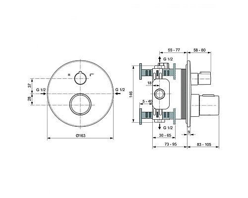 Заказать Термостат для ванны Ideal Standard Ceratherm T100 A5814A2 в магазине сантехники Santeh-Crystal.ru