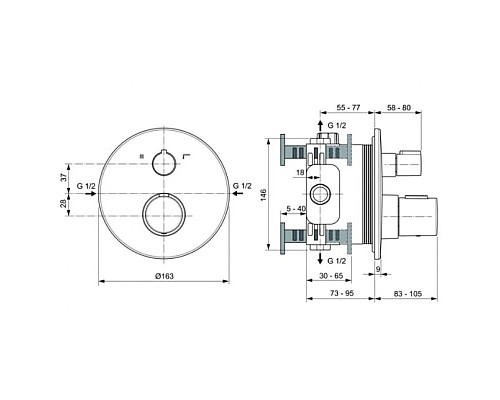 Приобрести Термостат для ванны Ideal Standard Ceratherm T100 A5814A5 в магазине сантехники Santeh-Crystal.ru