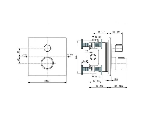 Купить Термостат для душа Ideal Standard Ceratherm C100 A6956A5 в магазине сантехники Santeh-Crystal.ru