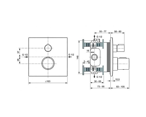 Заказать Термостат для ванны Ideal Standard Ceratherm C100 A7522A2 в магазине сантехники Santeh-Crystal.ru