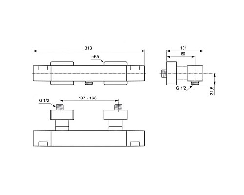 Заказать Термостат для душа Ideal Standard Ceratherm C100 A7533AA в магазине сантехники Santeh-Crystal.ru