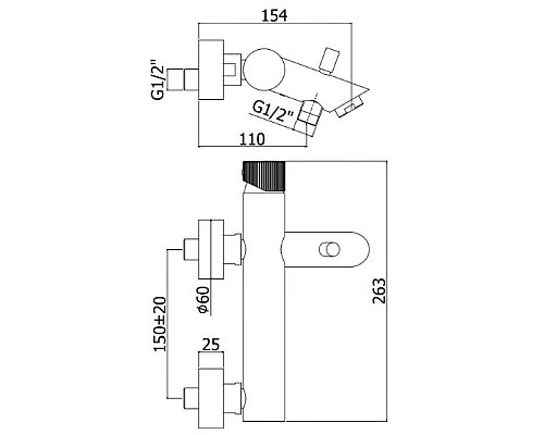 Заказать Смеситель для ванны Paffoni Jo JO022NO в магазине сантехники Santeh-Crystal.ru