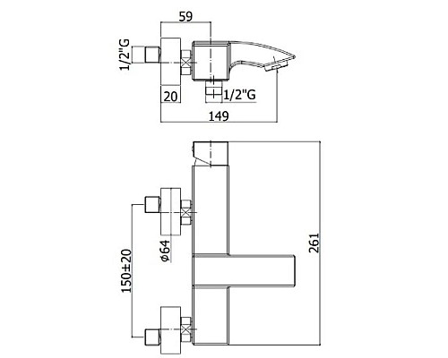 Приобрести Смеситель для ванны Paffoni Level LEC022CR в магазине сантехники Santeh-Crystal.ru