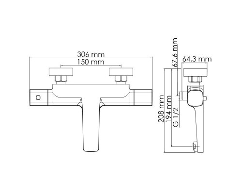 Заказать Термостат для ванны WasserKRAFT Naab 8611 в магазине сантехники Santeh-Crystal.ru