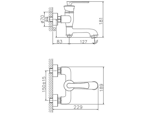 Купить Смеситель для ванны Haiba HB60181-7 в магазине сантехники Santeh-Crystal.ru