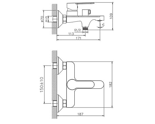 Приобрести Смеситель для ванны Haiba HB60557-8 в магазине сантехники Santeh-Crystal.ru