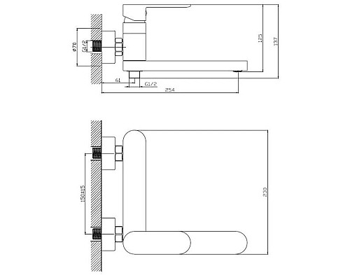 Купить Смеситель для ванны Haiba HB61590-7 в магазине сантехники Santeh-Crystal.ru