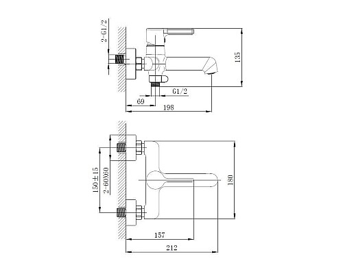 Купить Смеситель для ванны Haiba HB60814 в магазине сантехники Santeh-Crystal.ru