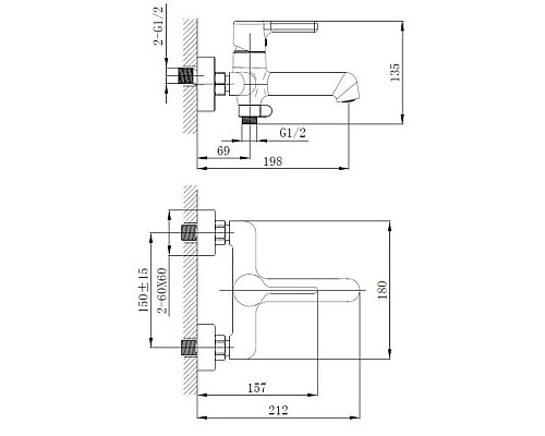 Купить Смеситель для ванны Haiba HB60814-7 в магазине сантехники Santeh-Crystal.ru