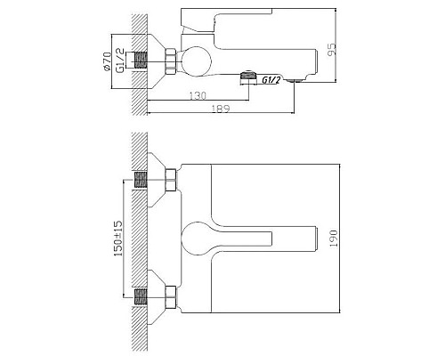 Приобрести Смеситель для ванны Haiba HB60652-7 в магазине сантехники Santeh-Crystal.ru