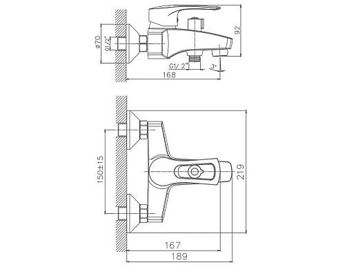 Купить Смеситель для ванны Haiba HB6066 в магазине сантехники Santeh-Crystal.ru