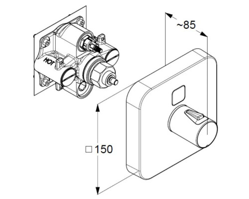 Купить Термостат для душа Kludi Push 389010538 в магазине сантехники Santeh-Crystal.ru