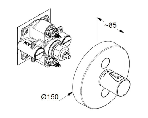 Приобрести Термостат для ванны Kludi Push 389120538 в магазине сантехники Santeh-Crystal.ru