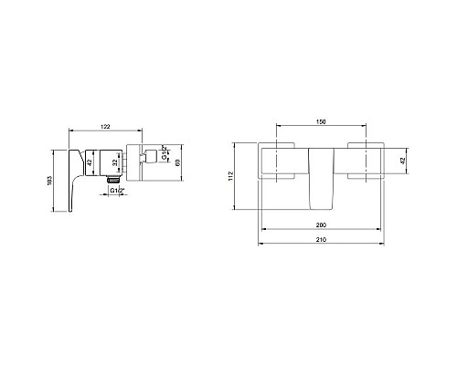 Купить Смеситель для душа Villeroy & Boch Architectura Square TVS125001000K5 в магазине сантехники Santeh-Crystal.ru