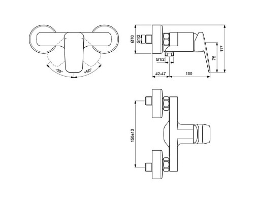 Приобрести Смеситель для душа Ideal Standard Ceraplan BD250XG в магазине сантехники Santeh-Crystal.ru