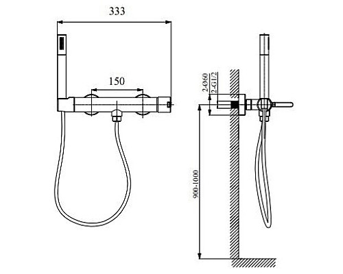 Смеситель для душа AltroBagno Unione AltroBagnoUnione030605RaSp