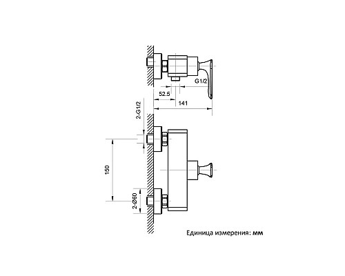 Смеситель для душа AltroBagno Aperto AltroBagnoAperto030601Cr